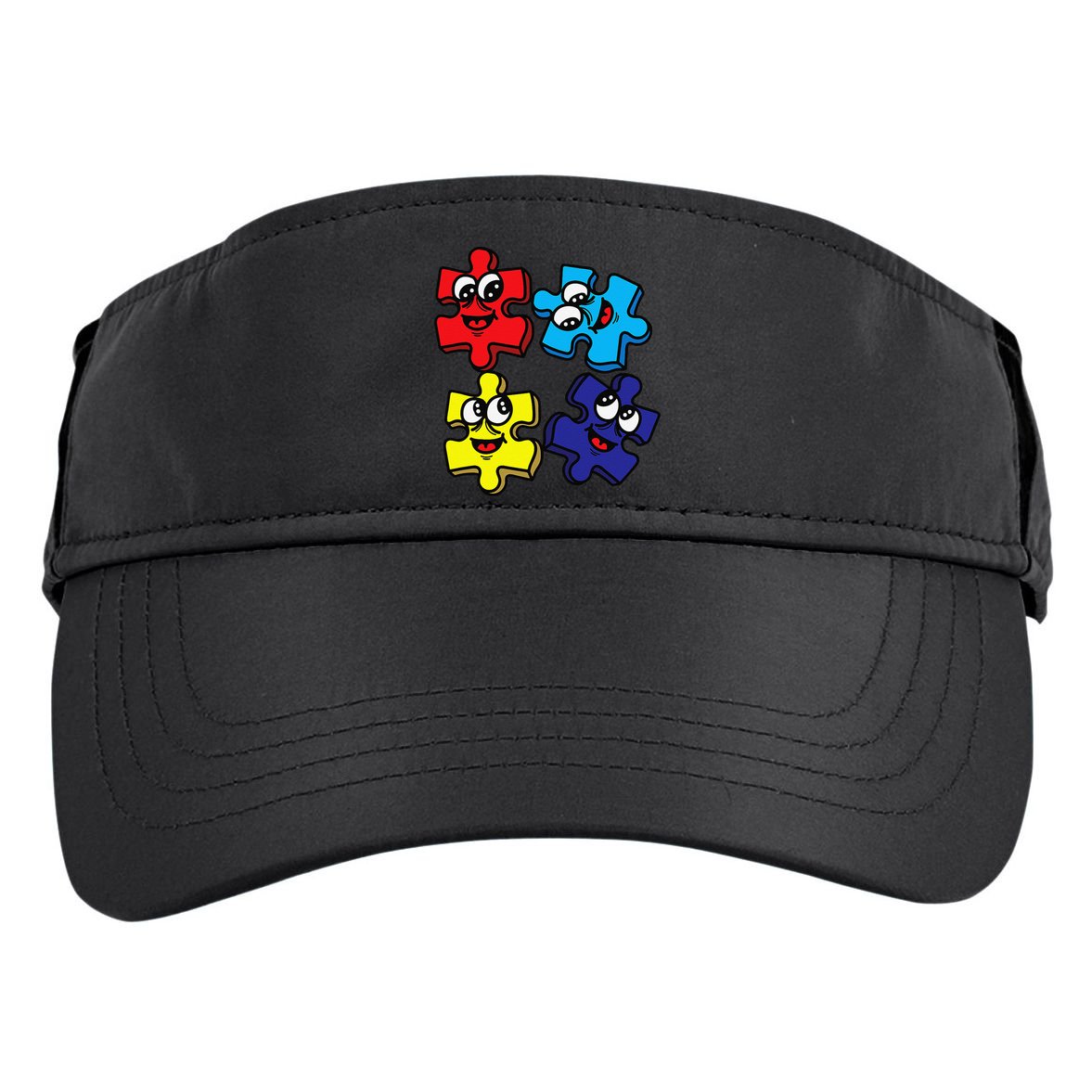 Autism Awareness With Smiling Puzzles Adult Drive Performance Visor