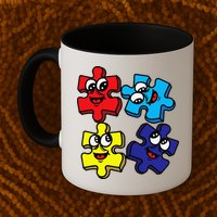 Autism Awareness With Smiling Puzzles Mug