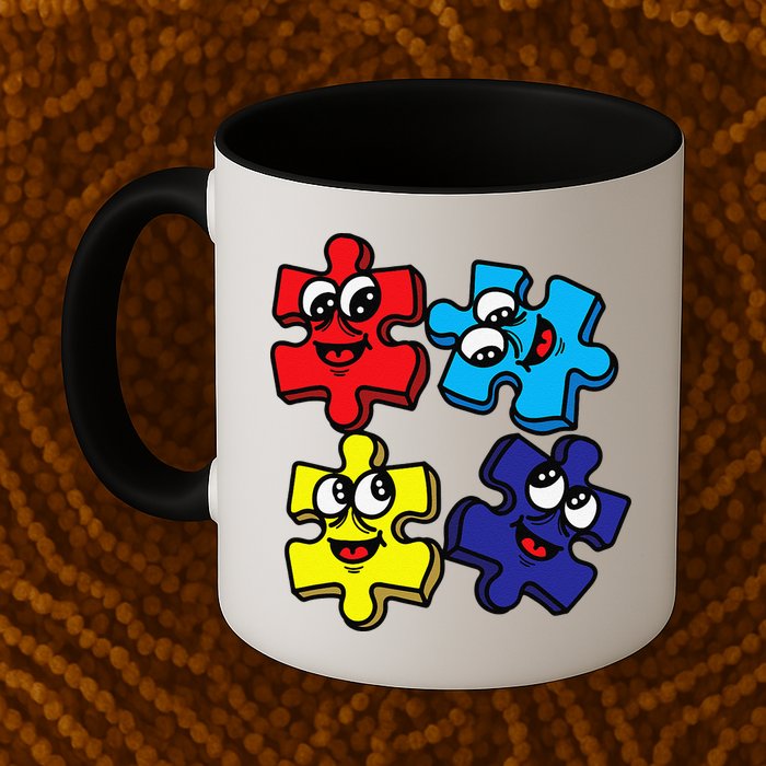 Autism Awareness With Smiling Puzzles Mug