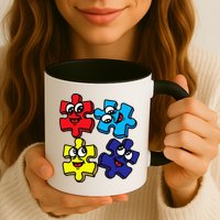 Autism Awareness With Smiling Puzzles Mug