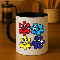 Autism Awareness With Smiling Puzzles Mug