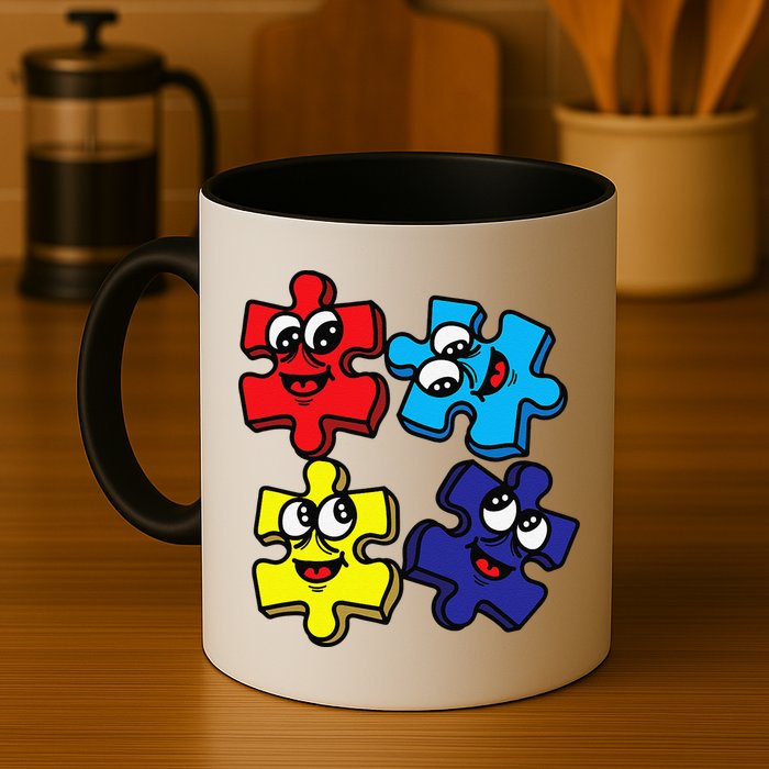 Autism Awareness With Smiling Puzzles Mug