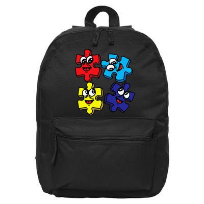 Autism Awareness With Smiling Puzzles 16 in Basic Backpack