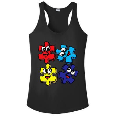 Autism Awareness With Smiling Puzzles Ladies PosiCharge Competitor Racerback Tank