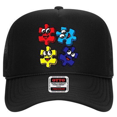 Autism Awareness With Smiling Puzzles Trucker Hat