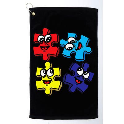 Autism Awareness With Smiling Puzzles Golf Towel