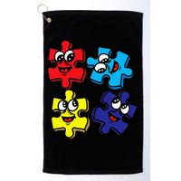 Autism Awareness With Smiling Puzzles Golf Towel