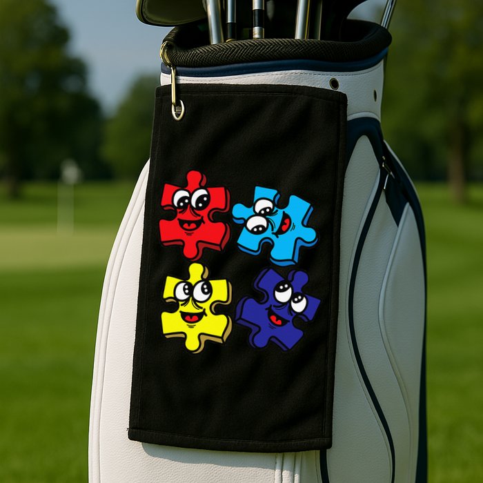 Autism Awareness With Smiling Puzzles Golf Towel