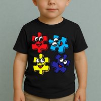 Autism Awareness With Smiling Puzzles Toddler T-Shirt