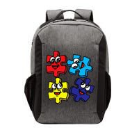 Autism Awareness With Smiling Puzzles Vector Backpack