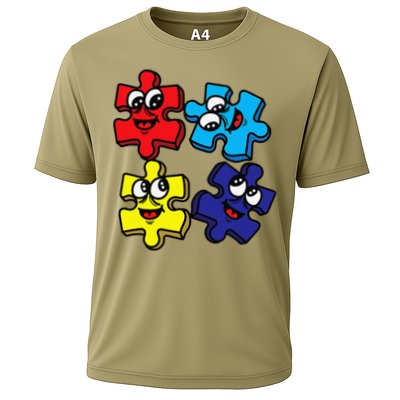 Autism Awareness With Smiling Puzzles Performance Shirt