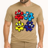 Autism Awareness With Smiling Puzzles Performance Shirt