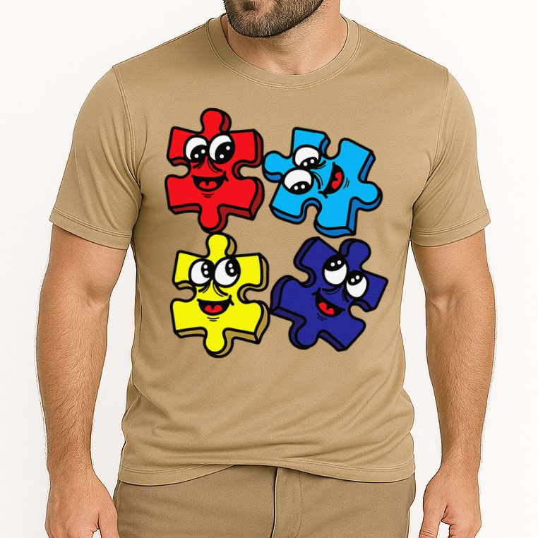 Autism Awareness With Smiling Puzzles Performance Shirt