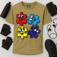 Autism Awareness With Smiling Puzzles Performance Shirt