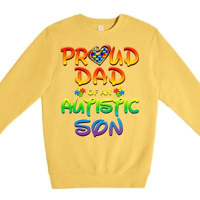 Autism Awareness Wear Proud Dad Of Son Gift Premium Crewneck Sweatshirt