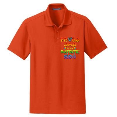 Autism Awareness Wear Proud Dad Of Son Gift Dry Zone Grid Polo