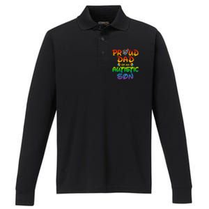 Autism Awareness Wear Proud Dad Of Son Gift Performance Long Sleeve Polo