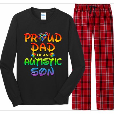 Autism Awareness Wear Proud Dad Of Son Gift Long Sleeve Pajama Set