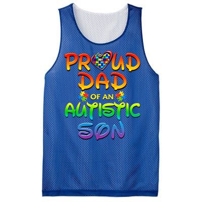 Autism Awareness Wear Proud Dad Of Son Gift Mesh Reversible Basketball Jersey Tank