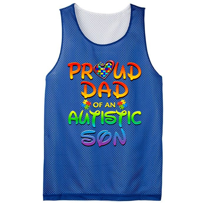 Autism Awareness Wear Proud Dad Of Son Gift Mesh Reversible Basketball Jersey Tank