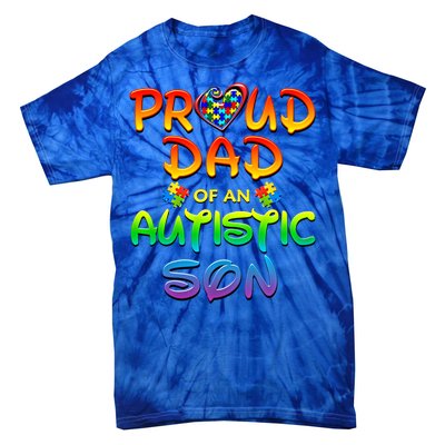 Autism Awareness Wear Proud Dad Of Son Gift Tie-Dye T-Shirt