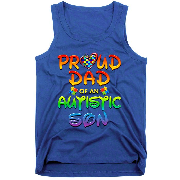 Autism Awareness Wear Proud Dad Of Son Gift Tank Top