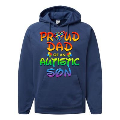 Autism Awareness Wear Proud Dad Of Son Gift Performance Fleece Hoodie