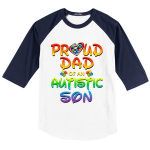 Autism Awareness Wear Proud Dad Of Son Gift Baseball Sleeve Shirt