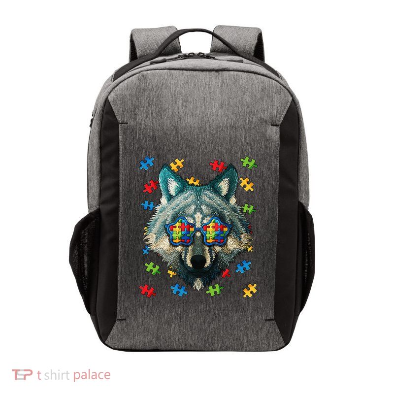 Autism Awareness Wolf Puzzle Sunglasses Autistic Vector Backpack