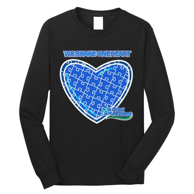 Autism Awareness We Share One Heart Long Sleeve Shirt