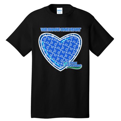 Autism Awareness We Share One Heart Tall T-Shirt