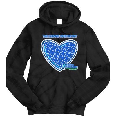 Autism Awareness We Share One Heart Tie Dye Hoodie