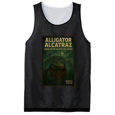 Alligator Alcatraz Where No One Escapes The Swamp Mesh Reversible Basketball Jersey Tank