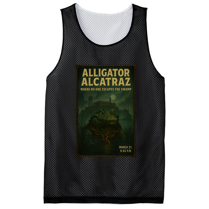 Alligator Alcatraz Where No One Escapes The Swamp Mesh Reversible Basketball Jersey Tank