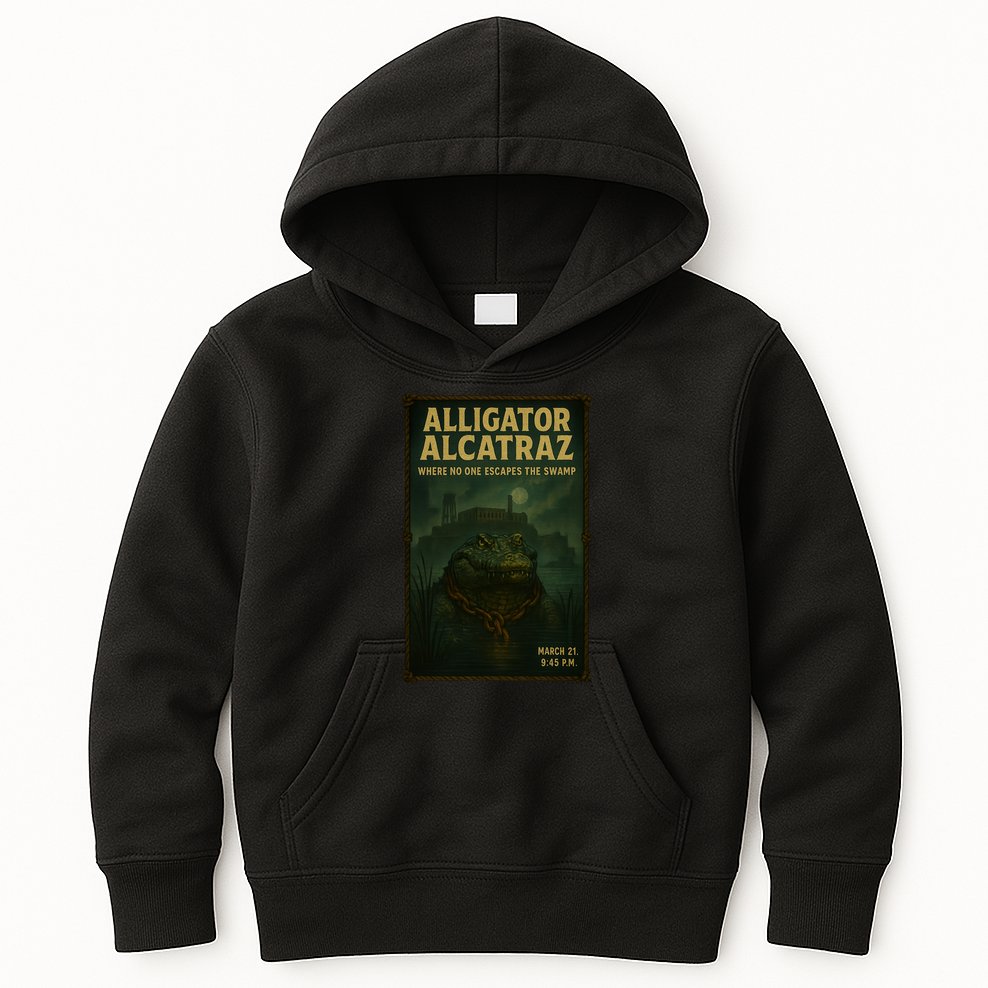 Alligator Alcatraz Where No One Escapes The Swamp Kids Hoodie