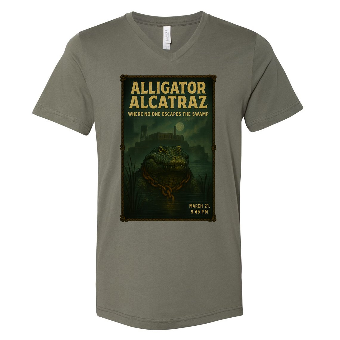 Alligator Alcatraz Where No One Escapes The Swamp V-Neck T-Shirt