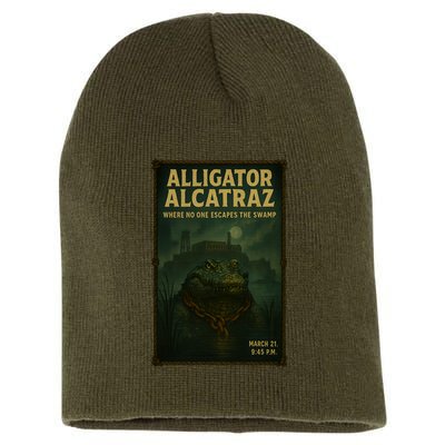 Alligator Alcatraz Where No One Escapes The Swamp Short Acrylic Beanie