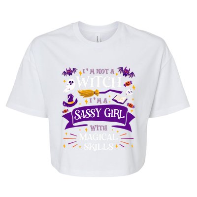 AinT A Witch Sassy With Magical Skills Halloween Teen Gift Bella+Canvas Jersey Crop Tee