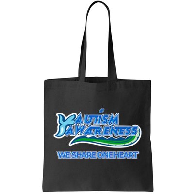 Autism Awareness We Share One Heart Tote Bag