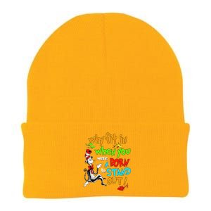 Autism Autist Why Fit In When You Were Born To Stand Out Knit Cap Winter Beanie