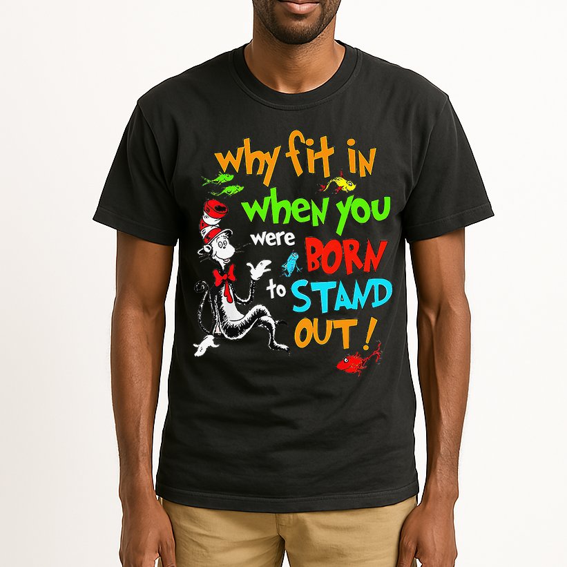 Autism Autist Why Fit In When You Were Born To Stand Out Tall T-Shirt
