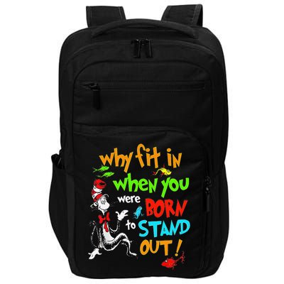 Autism Autist Why Fit In When You Were Born To Stand Out Impact Tech Backpack