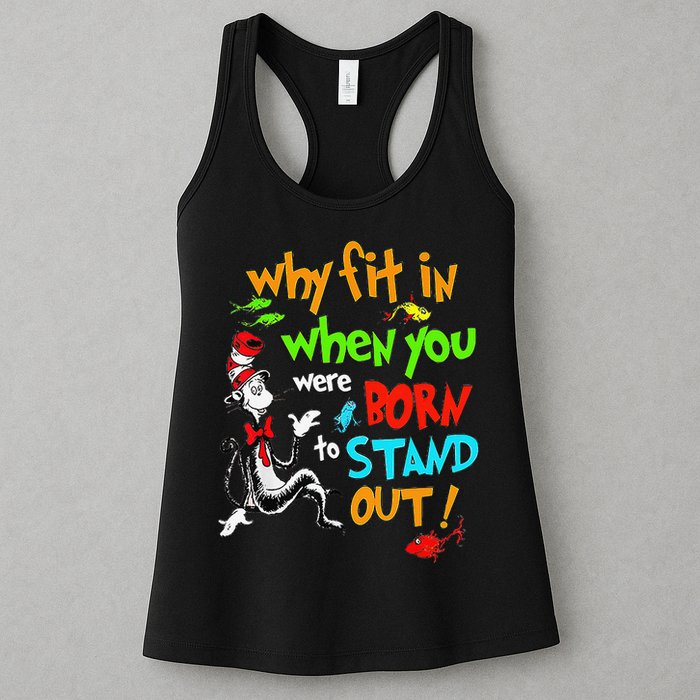 Autism Autist Why Fit In When You Were Born To Stand Out Womens Tank Top