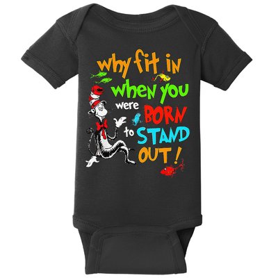 Autism Autist Why Fit In When You Were Born To Stand Out Baby Bodysuit