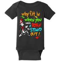 Autism Autist Why Fit In When You Were Born To Stand Out Baby Bodysuit