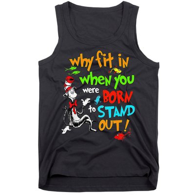 Autism Autist Why Fit In When You Were Born To Stand Out Tank Top