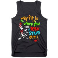 Autism Autist Why Fit In When You Were Born To Stand Out Tank Top