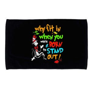 Autism Autist Why Fit In When You Were Born To Stand Out Microfiber Hand Towel