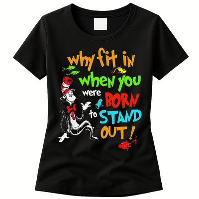 Autism Autist Why Fit In When You Were Born To Stand Out Womens T-Shirt