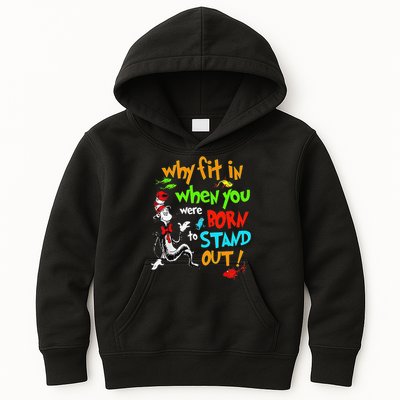 Autism Autist Why Fit In When You Were Born To Stand Out Kids Hoodie